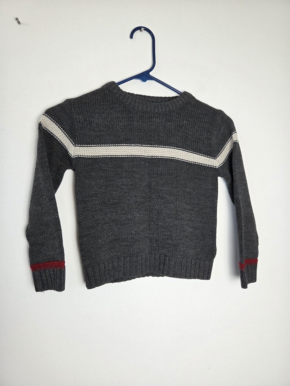 Vintage Arizona Knit Sweater Boys Size 5/6 Gray Preppy Retro Old Money Heritage